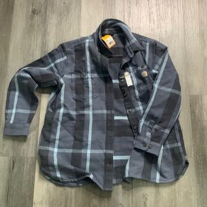 Carhartt Women's Rugged Flex Loose Fit Heavyweight Twill Flannel Long-Sleeve